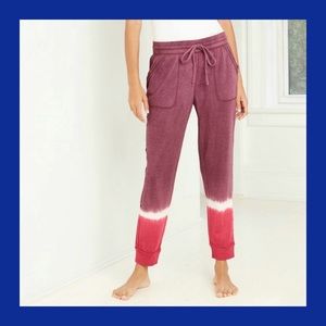 KNOX ROSE Wine Tie Die Joggers Sweatpants M NWT
